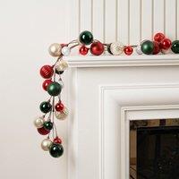 Scottish Everlastings Ltd 183cm Bauble Garland Green-Red in Green