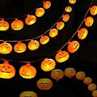 Garwarm 'Spooky Pumpkin' 20 LED Waterproof Battery Halloween String Lights in Orange
