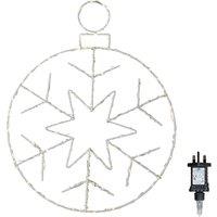 Samuel Alexander 48cm x 38cm Hanging Christmas Snowflake Bauble with 250 White LEDs | Size: 48 cm x 38 cm