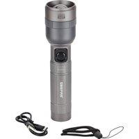 Geepas 1500 Lumen Zoomable LED Flashlight 10H Runtime Torch in Grey