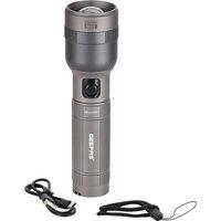 Geepas 2000 Lumen Zoomable LED Torch Rechargeable Flashlight 10H Runtime in Grey