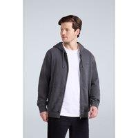 Animal Men's Woody Zip Through Hoodie Training Gym Running Sweatshirt in Charcoal | Size: XS