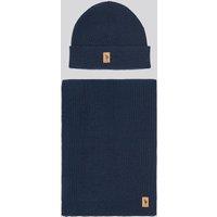U.S. POLO ASSN. Men's Luxury Rib Knit Beanie & Scarf Box Set in Dark Navy