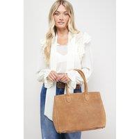 Oasis Women's Francesca Suede Tote Bag in Beige
