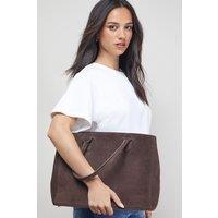 Oasis Women's Francesca Suede Tote Bag in Chocolate