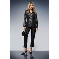 Dorothy Perkins Women's Leopard Print V Neck Blazer in Black | Size: 12