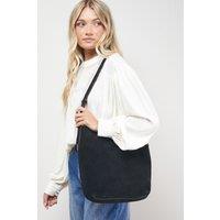 Oasis Women's Lilah Suede Slouch Bag in Black