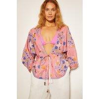 Monsoon Women's Mabel Shell Print Kaftan Top Orange | Size: XL