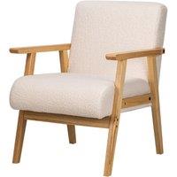 Nordlys Scandinavian Lounge Armchair with Wooden Frame in White