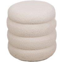 Nordlys Scandinavian Living Room Pouf in White