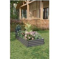 Living and Home Large Metal Raised Garden Bed Multiple sizes Black/Grey Planter Box for Outdoor, Patio, Greenhouse - 2.5x5ft/3x6ft/4x8ft in Grey