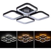 4-Light Square Adjustable LED Ceiling Light with Remote Control
