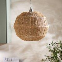 Dibor Round Ceiling Natural Boho Seagrass Pendant Light Shade H30 x D36cm