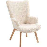 Nordlys Scandinavian Style Wooden Leg Lounge Chair in White