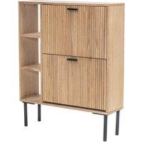 Nordlys Shoe Storage Entryway Furniture Wood 2 Drawers in Brown