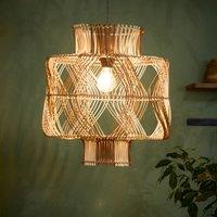 Dibor Two-Tone Woven Natural Home Dcor Ceiling Light Shade H44 x D40cm