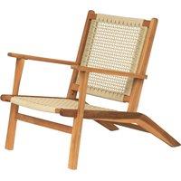 Nordlys Indoor Outdoor Armchair in Solid Acacia Wood & Rope in Brown