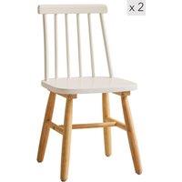 Nordlys Set of 2 Solid Wood Children's Chairs in White
