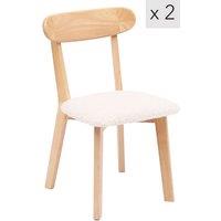 Nordlys Set of 2 Scandinavian Solid Wood Dining Room Chairs in White