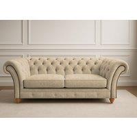 Somnior Vintage Chesterfield 2 Seater Sofa Dapple Fabric UK Manufactured in Cream