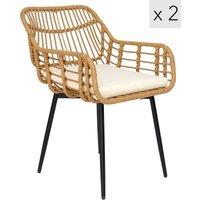 Nordlys Set of 2 Chairs with Metal Legs in Brown