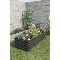 Living and Home 2.4x0.8M Large Metal Raised Garden Bed Planter Box in Black