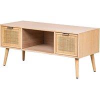Nordlys Scandinavian Solid Wood TV Stand with 2 Drawers in Brown