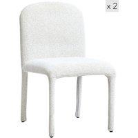 Nordlys Set of 2 Scandinavian Dining Chairs in Fabric in Beige