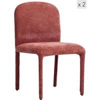 Nordlys Set of 2 Scandinavian Dining Chairs in Fabric in Red