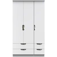 Ready Assembled 2 U Holborn Tall Triple 2 Drawer + Drawer Wardrobe (Ready Assembled) in White
