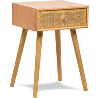Nordlys Bedside Table Night Stand Scandinavian Wooden Drawer in Brown