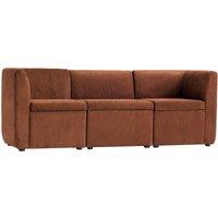 Nordlys 3-Seater Sofa with Beige Fabric in Red