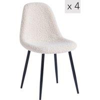 Nordlys Set of 4 Scandinavian Metal Dining Chairs in White