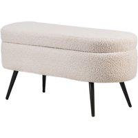 Nordlys Scandinavian Design Bench with Metal Legs Storage in White