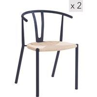 Nordlys Set of 2 Industrial Metal Dining Room Chairs in Black