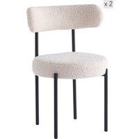 Nordlys Set of 2 Scandinavian Metal Dining Room Chairs in White