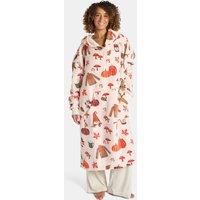 OHS Women's Autumn Gonk Sherpa Fleece Hoodie Blanket Extra Long Loungewear in Beige