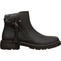 IVACHY Women's Ankle Boots - Warm Fur Lined Winter Boots With Side Zip Closure in Black | Size: 7