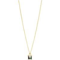 Inicio Women's 14K Real Gold Plated Malaquite Padlock Pendant Necklace - Gift Pouch