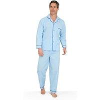 Tootal Men's Champion Plain Cotton-Blend Pyjamas in Blue | Size: XL
