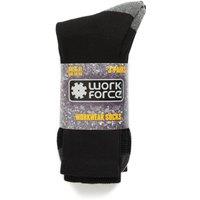 Work Force Men's XL Heavy Duty Safety Boot Socks (Pack Of 3 Pairs) in Black | Size: 12-14