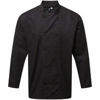 Premier Men's Chefs Coolchecker Long Sleeve Jacket in Black | Size: Medium