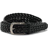 XPOSED Men's Stylish Woven Leather Belt in Black | Size: 120 cm