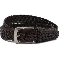 XPOSED Men's Stylish Woven Leather Belt in Brown | Size: 115 cm