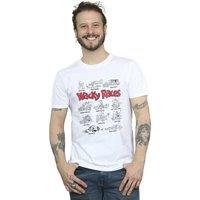 Wacky Races Men's Car Lineup T-Shirt in White | Size: XL