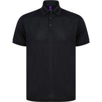 Henbury Men's Polo Shirt in Black | Size: XS