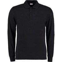 Kustom Kit Men's Pique Long Sleeve Polo Shirt in Black | Size: Small