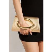 AJVANI Women's Evening Party Going Out Prom Handle Clutch Bag in Gold