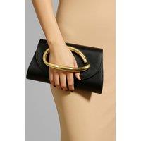 AJVANI Women's Evening Party Going Out Prom Handle Clutch Bag in Black