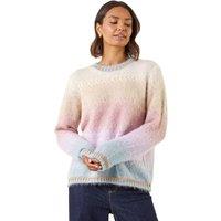 Roman Women's Ombre Tinsel Knit Jumper in Beige | Size: 14